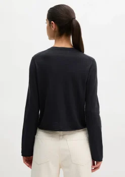 Slub-Cardigan regular aus Organic Cotton-Leinen-Mix