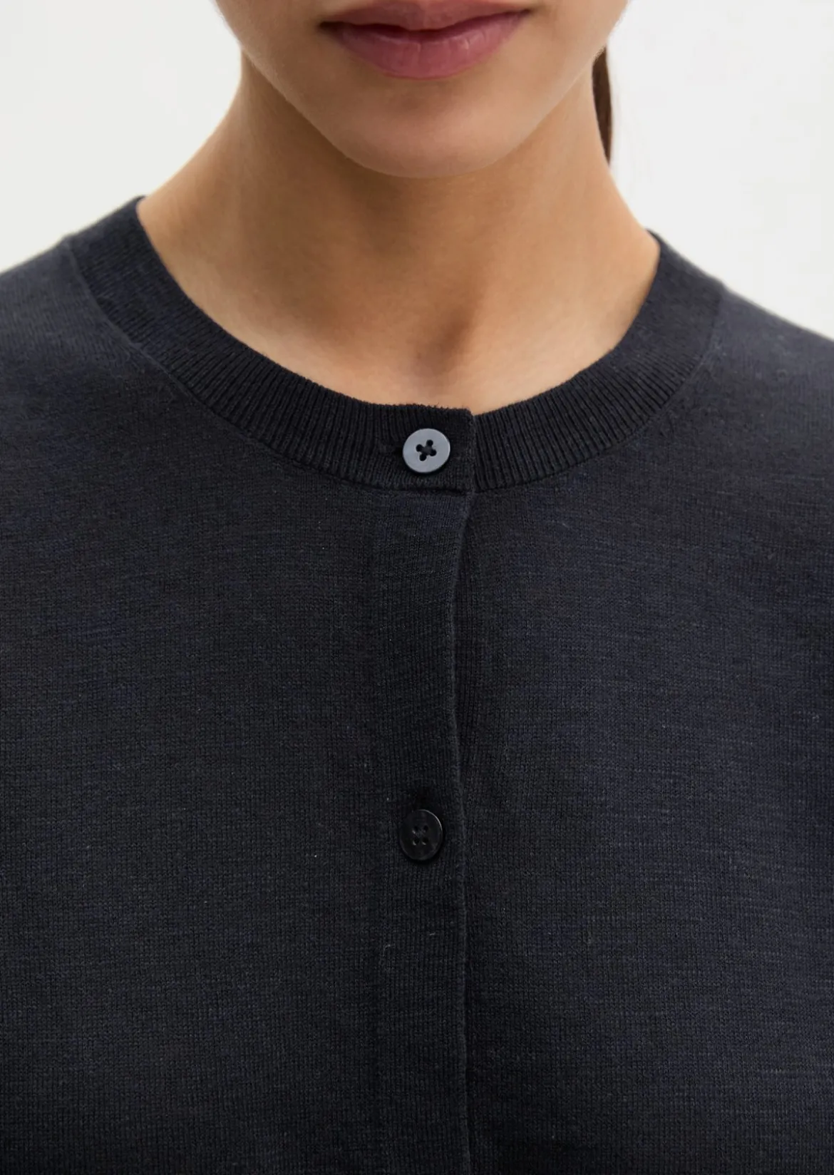 Slub-Cardigan regular aus Organic Cotton-Leinen-Mix