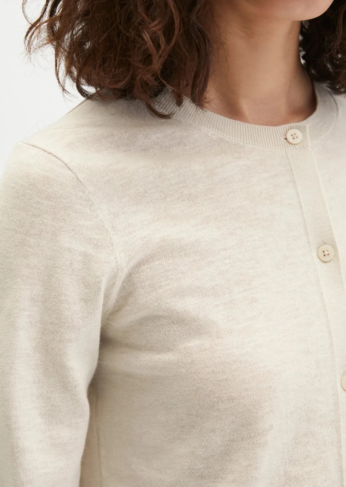 Slub-Cardigan regular aus Organic Cotton-Leinen-Mix