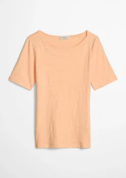 Slub-Jersey-T-Shirt regular mit U-Boot-Ausschnitt