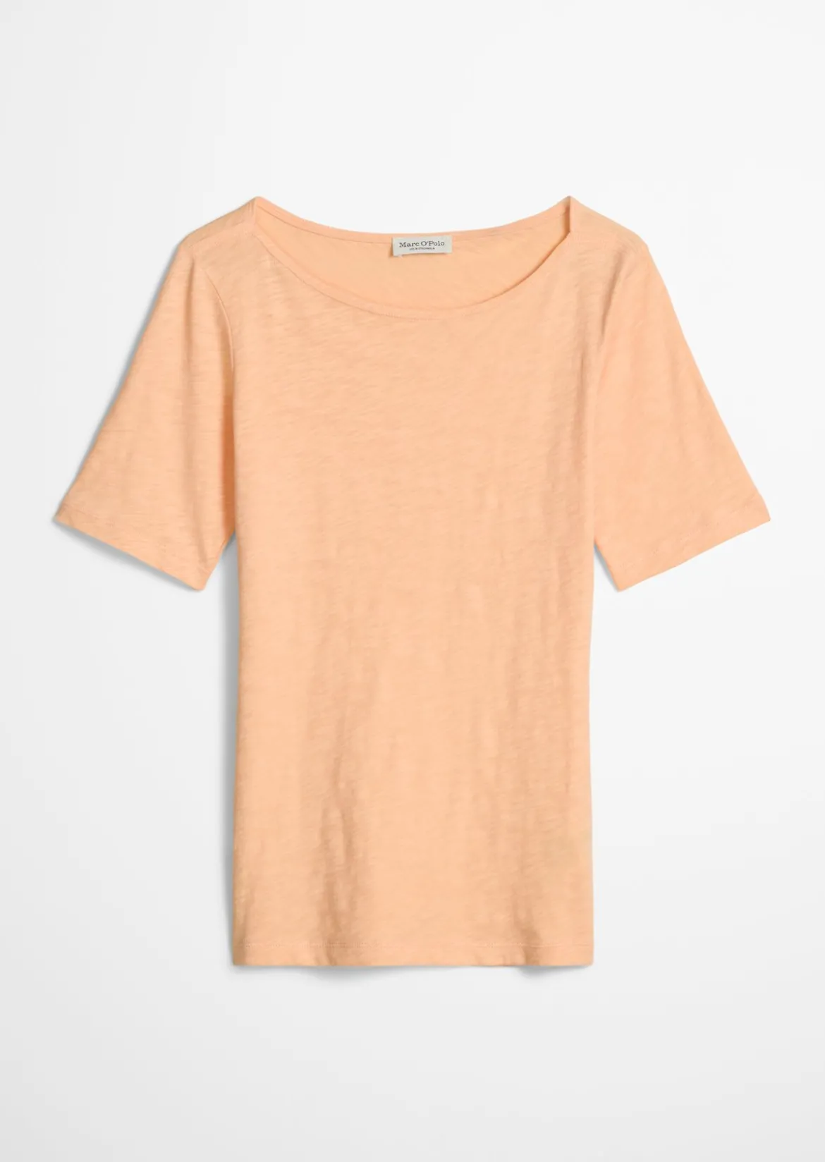 Slub-Jersey-T-Shirt regular mit U-Boot-Ausschnitt