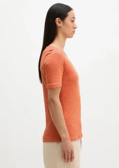 Slub-Jersey-T-Shirt regular mit U-Boot-Ausschnitt