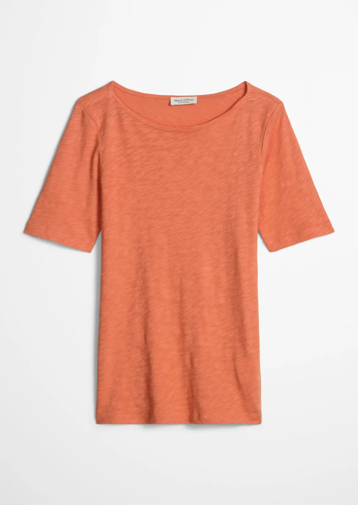 Slub-Jersey-T-Shirt regular mit U-Boot-Ausschnitt