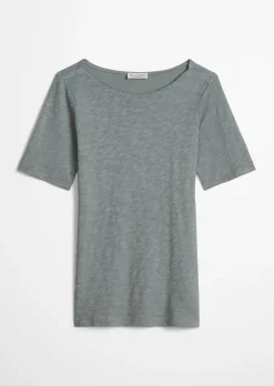 Slub-Jersey-T-Shirt regular mit U-Boot-Ausschnitt