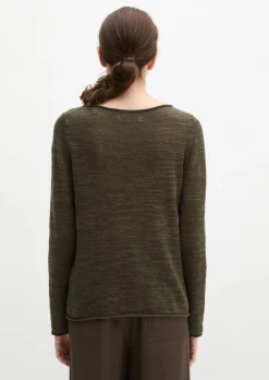 Slub-Pullover slim aus Leinen-Baumwolle-Mix