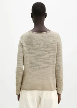 Slub-Pullover slim aus Leinen-Baumwolle-Mix