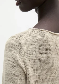 Slub-Pullover slim aus Leinen-Baumwolle-Mix