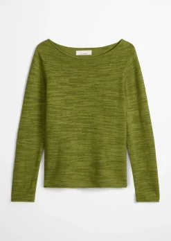 Slub-Pullover slim aus Leinen-Baumwolle-Mix