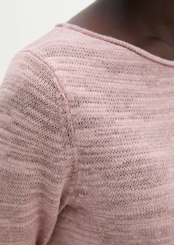 Slub-Pullover slim aus Leinen-Baumwolle-Mix