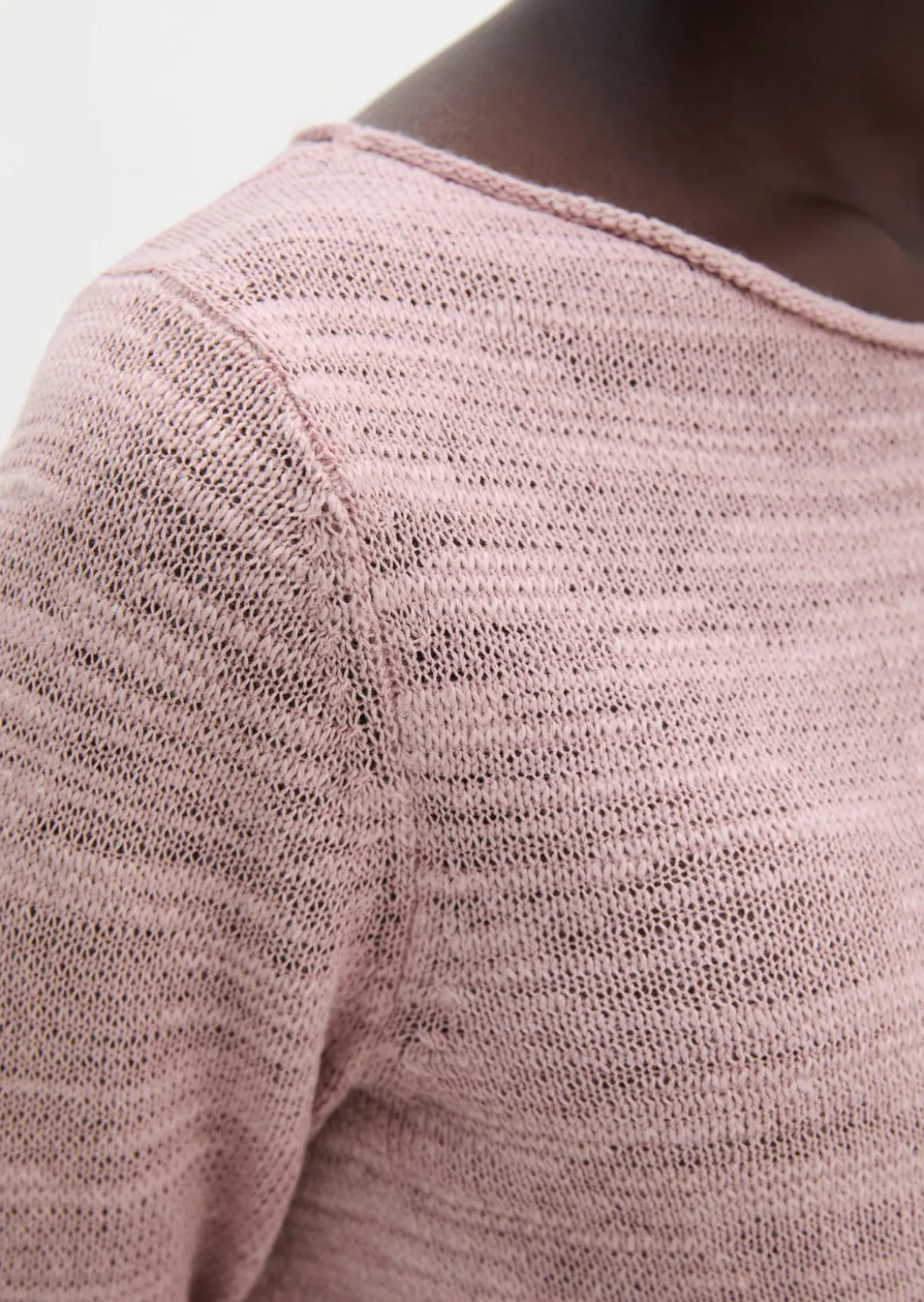 Slub-Pullover slim aus Leinen-Baumwolle-Mix
