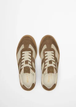 Sneaker Model Court aus edlem Rindleder mit Häkeleinsätzen