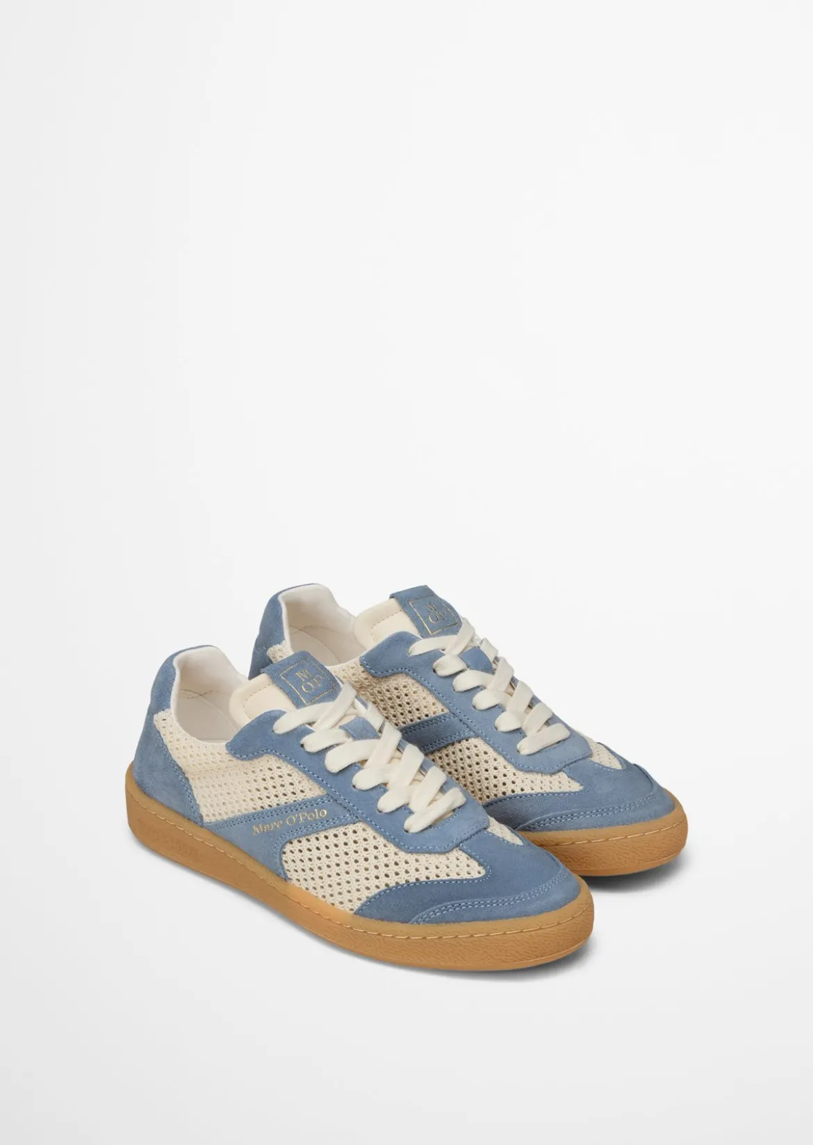 Sneaker Model Court aus edlem Rindleder mit Häkeleinsätzen