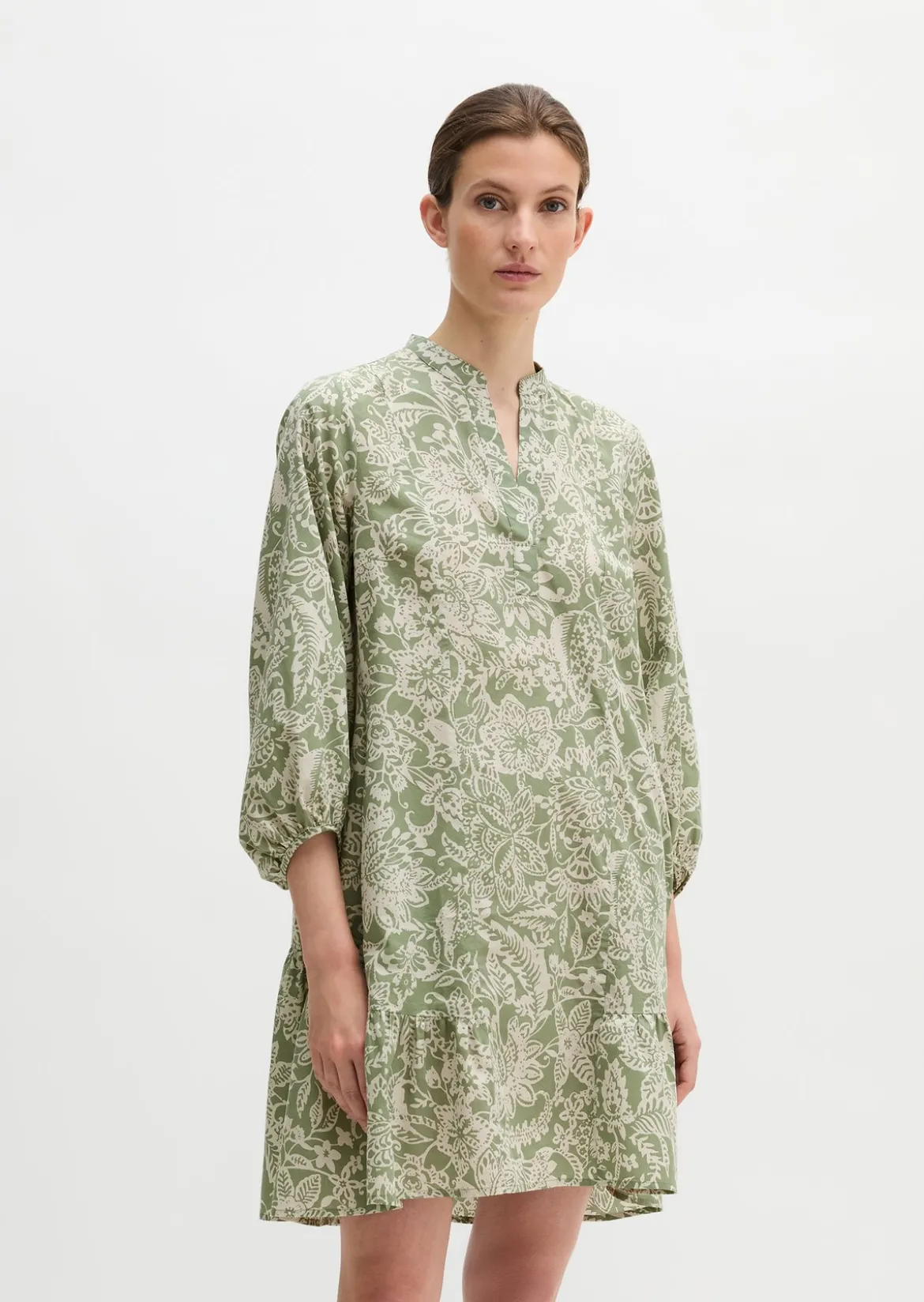 Sommerkleid loose aus bedrucktem Light-Popeline
