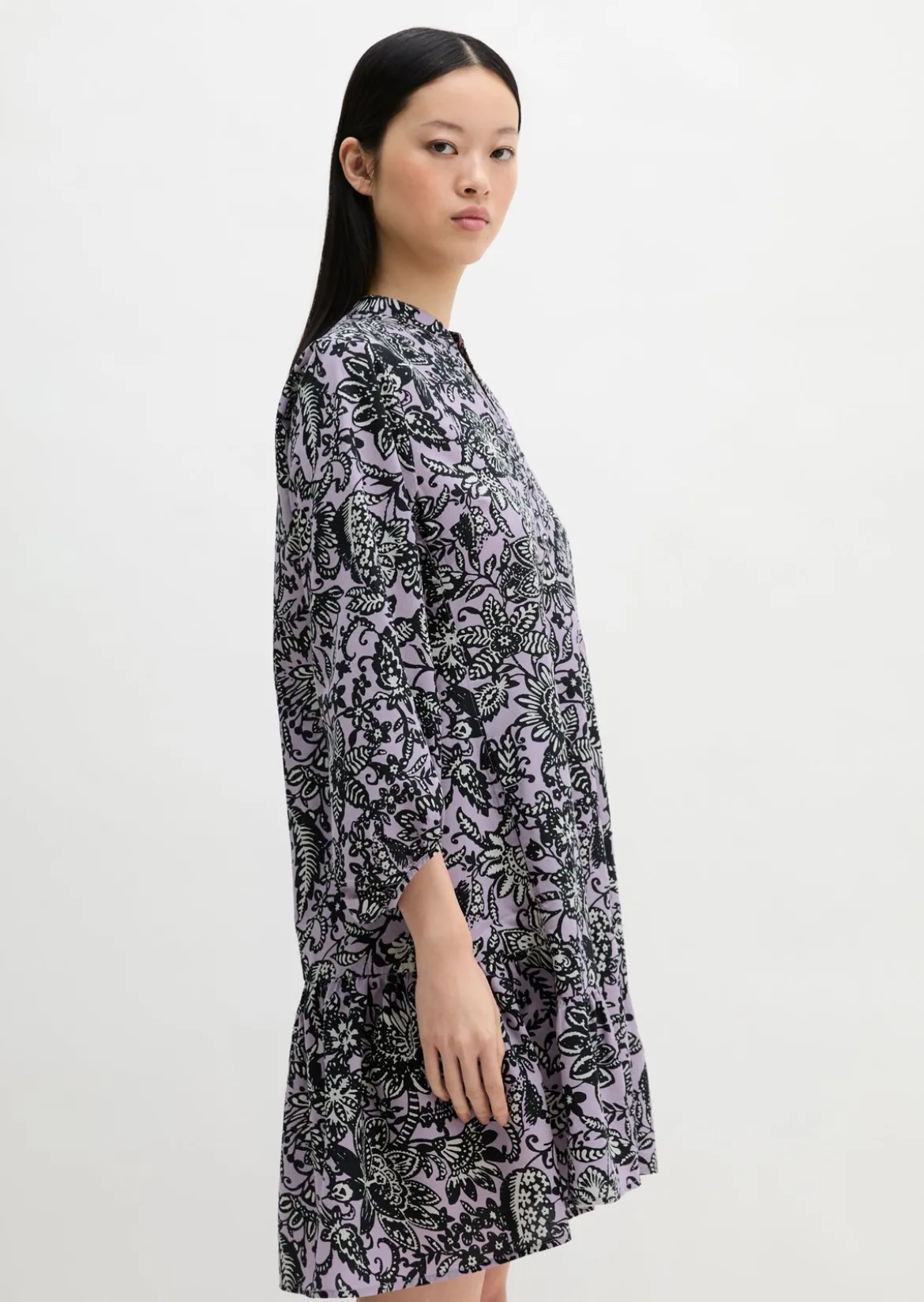 Sommerkleid loose aus bedrucktem Light-Popeline