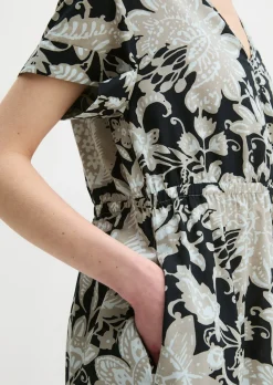 Sommerkleid loose aus bedrucktem Light-Popeline