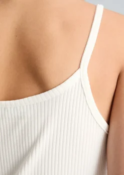 Spaghettiträger-Top slim aus Rippjersey