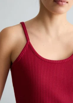 Spaghettiträger-Top slim aus Rippjersey