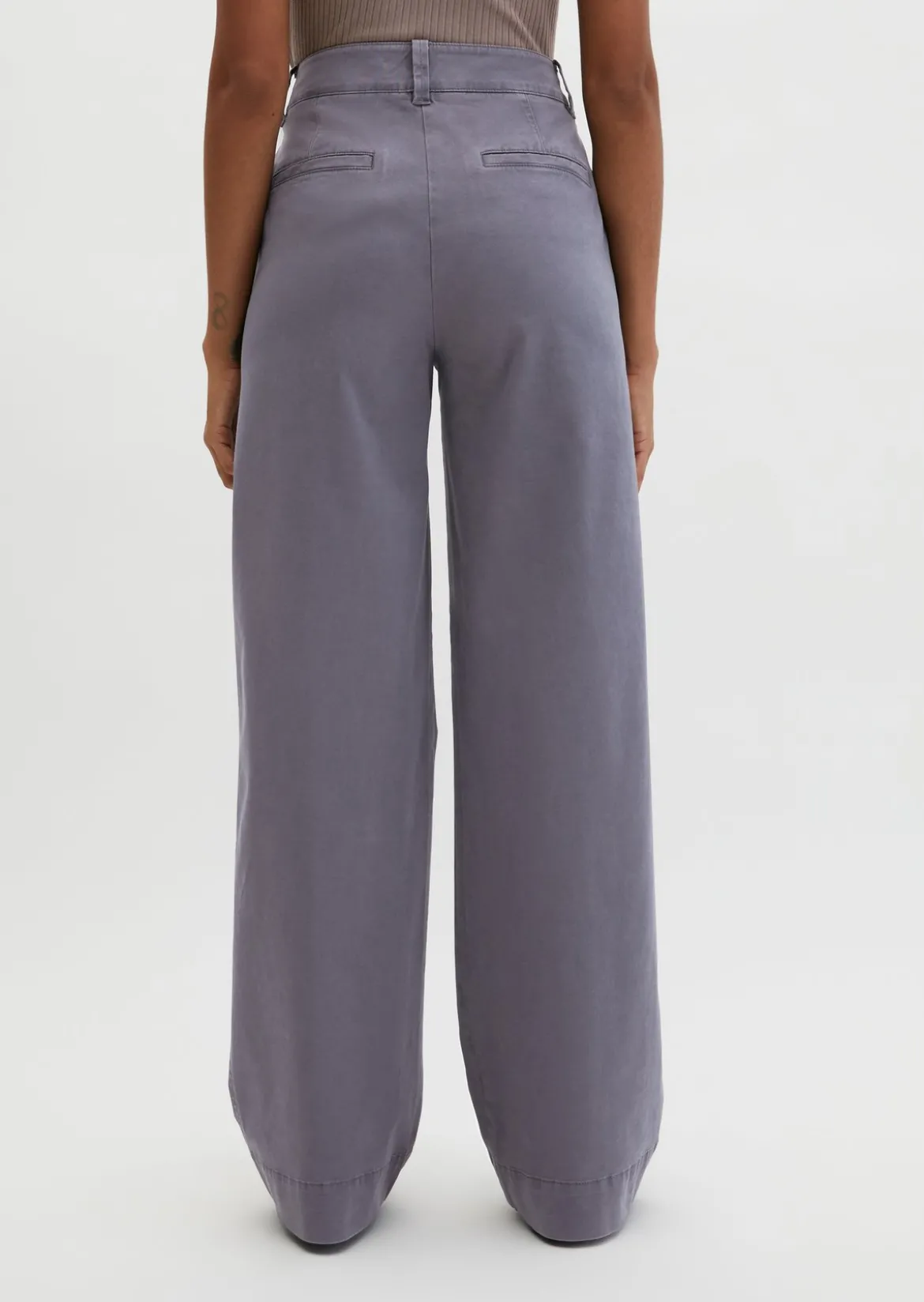 Straight Leg Pants aus Brushed Cotton Twill