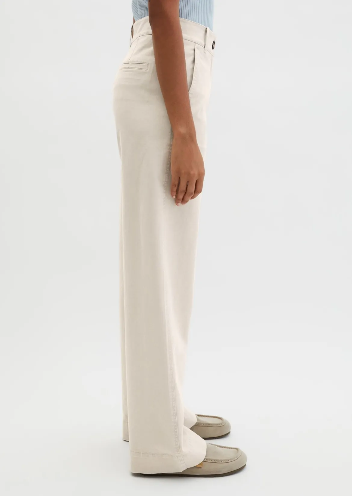 Straight Leg Pants aus Brushed Cotton Twill
