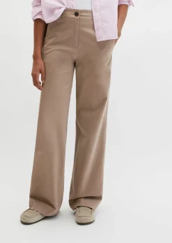 Straight Leg Pants aus Brushed Cotton Twill
