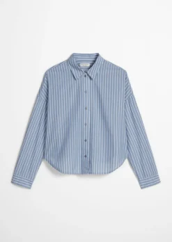 Streifenbluse loose aus Baumwoll-Chambray