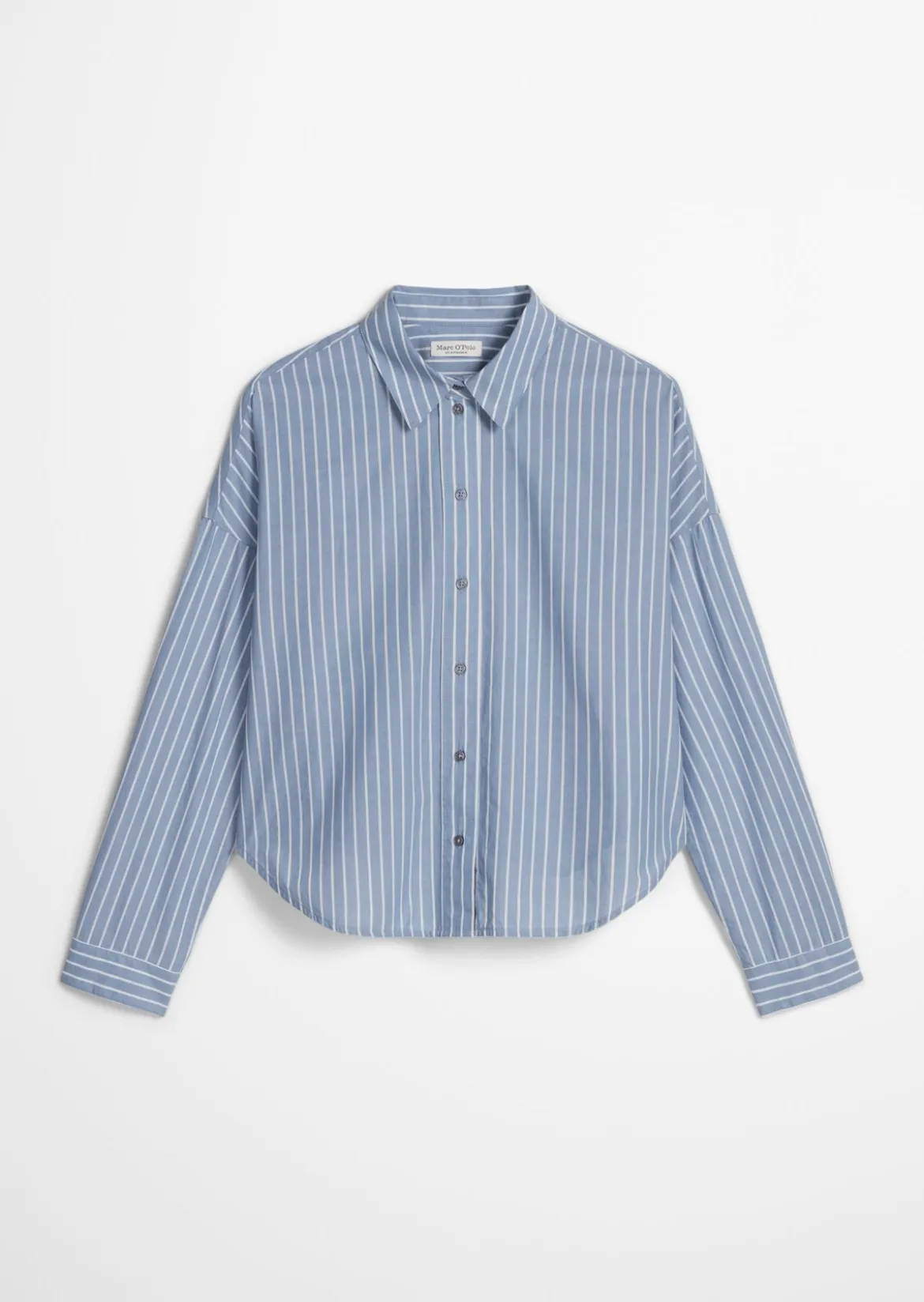 Streifenbluse loose aus Baumwoll-Chambray