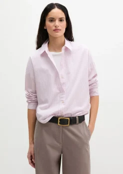 Streifenbluse loose aus Baumwoll-Chambray