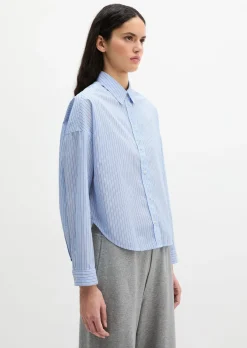 Streifenbluse loose aus Baumwoll-Chambray