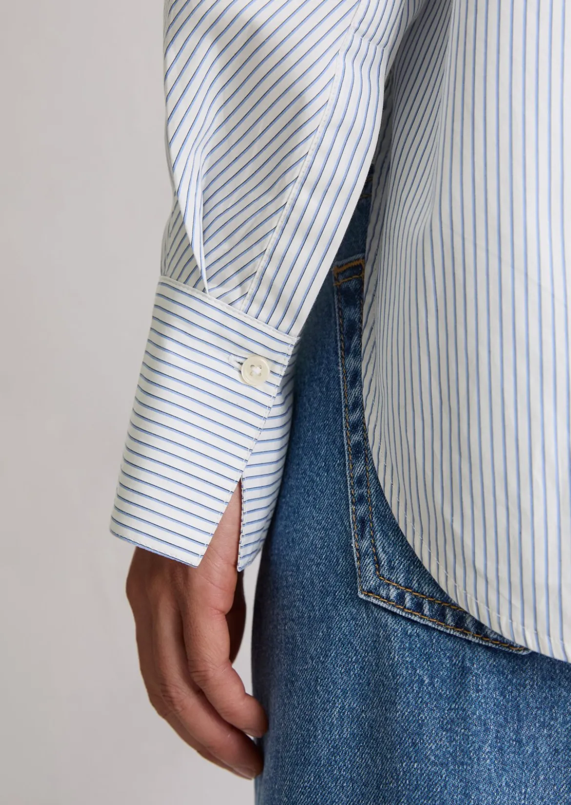 Streifenbluse oversize aus Premium-Baumwoll-Popeline