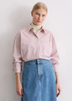 Streifenbluse oversize aus Premium-Baumwoll-Popeline