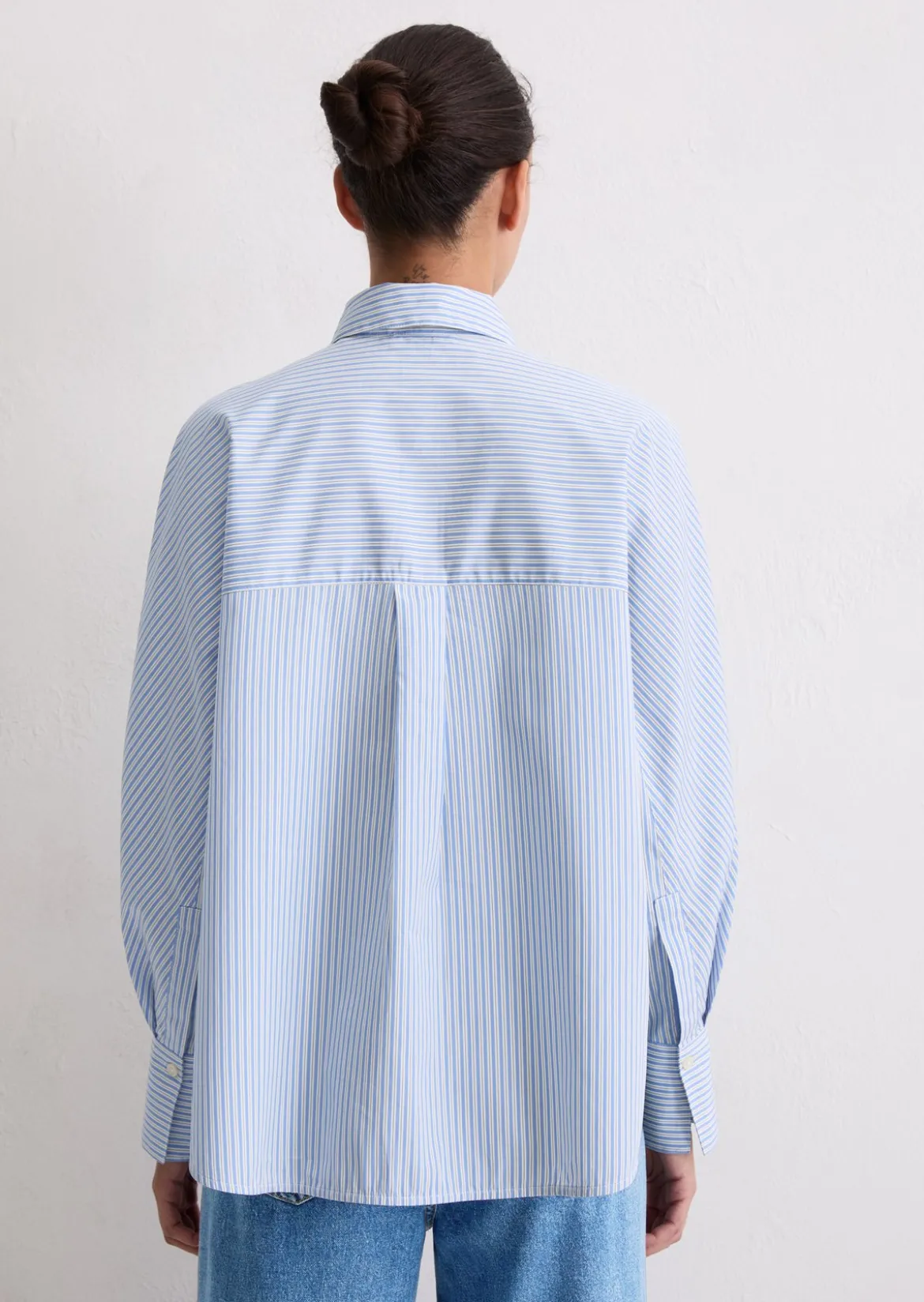 Streifenbluse oversize aus Premium-Baumwoll-Popeline