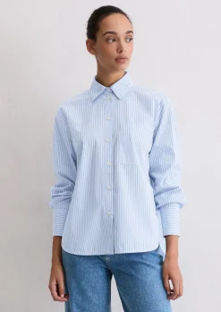 Streifenbluse oversize aus Premium-Baumwoll-Popeline