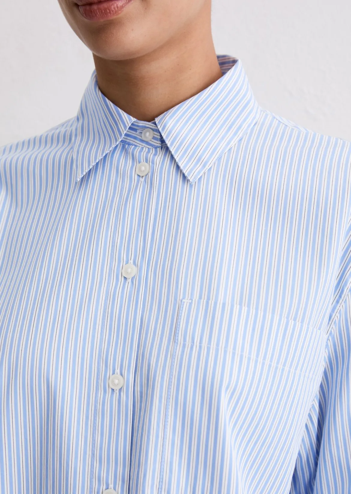 Streifenbluse oversize aus Premium-Baumwoll-Popeline