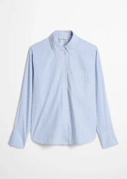 Streifenbluse oversize aus Premium-Baumwoll-Popeline