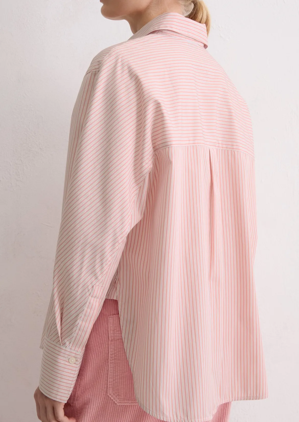 Streifenbluse oversize aus Premium-Baumwoll-Popeline