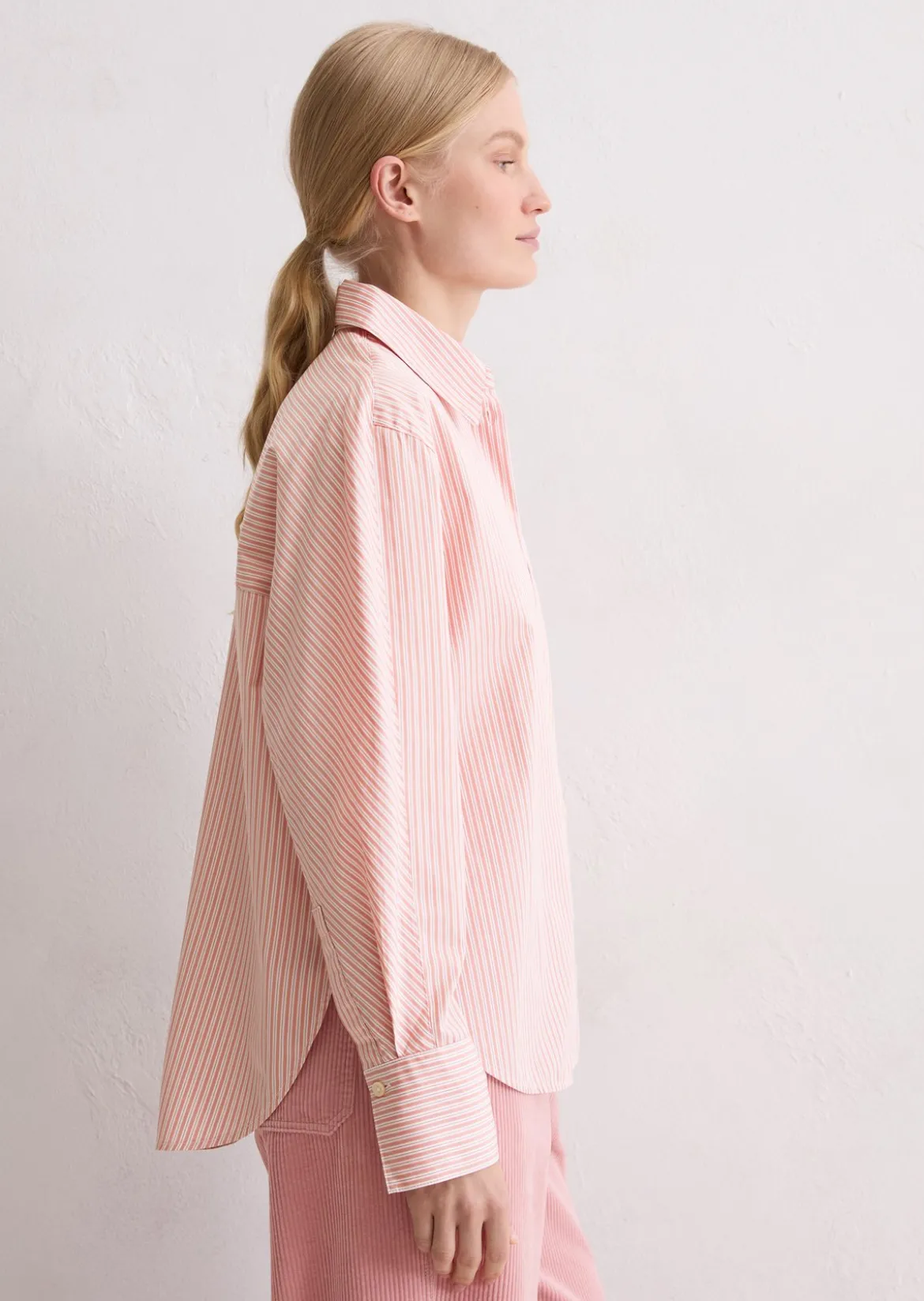 Streifenbluse oversize aus Premium-Baumwoll-Popeline
