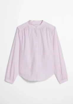 Streifenbluse regular aus Baumwoll-Chambray