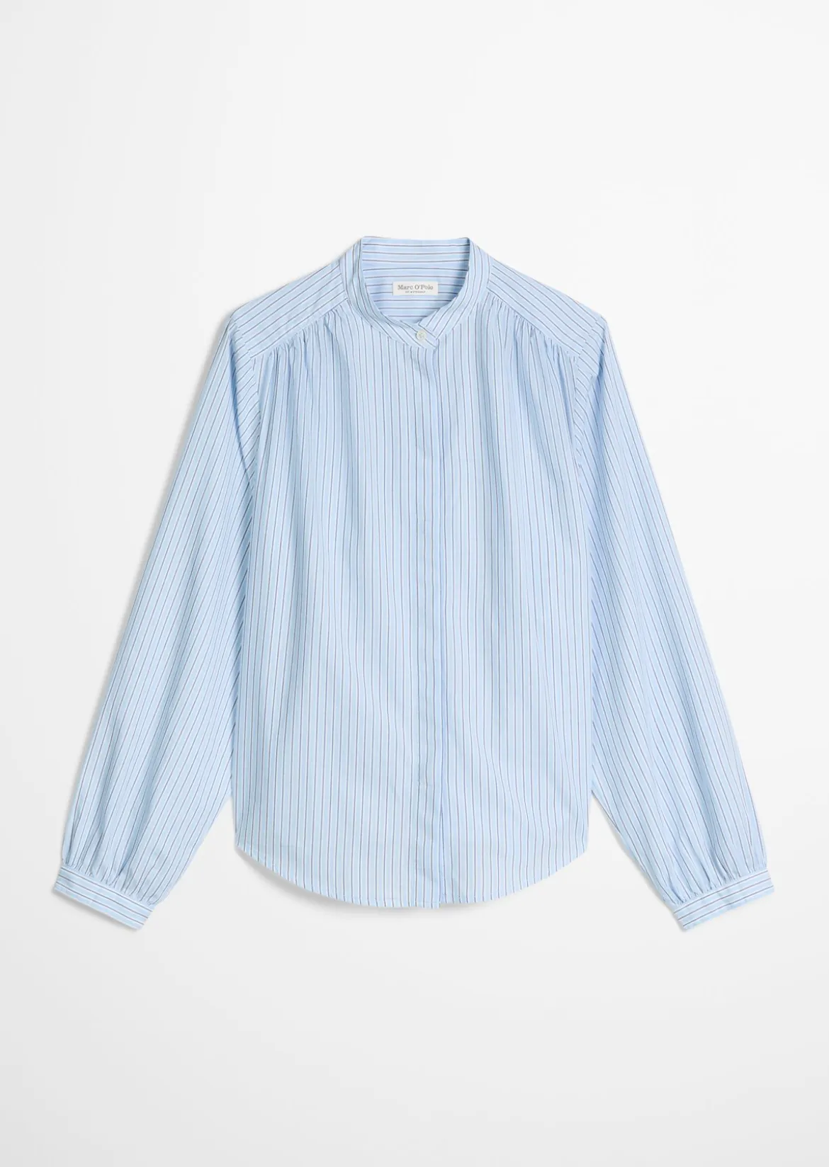 Streifenbluse regular aus Baumwoll-Chambray