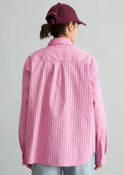 Streifenbluse regular aus Organic Cotton Lyocell-Mix