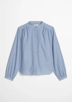 Streifenbluse regular aus Baumwoll-Chambray