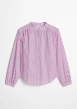Streifenbluse regular aus Baumwoll-Chambray