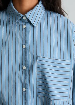 Streifenbluse regular aus Organic Cotton Lyocell-Mix