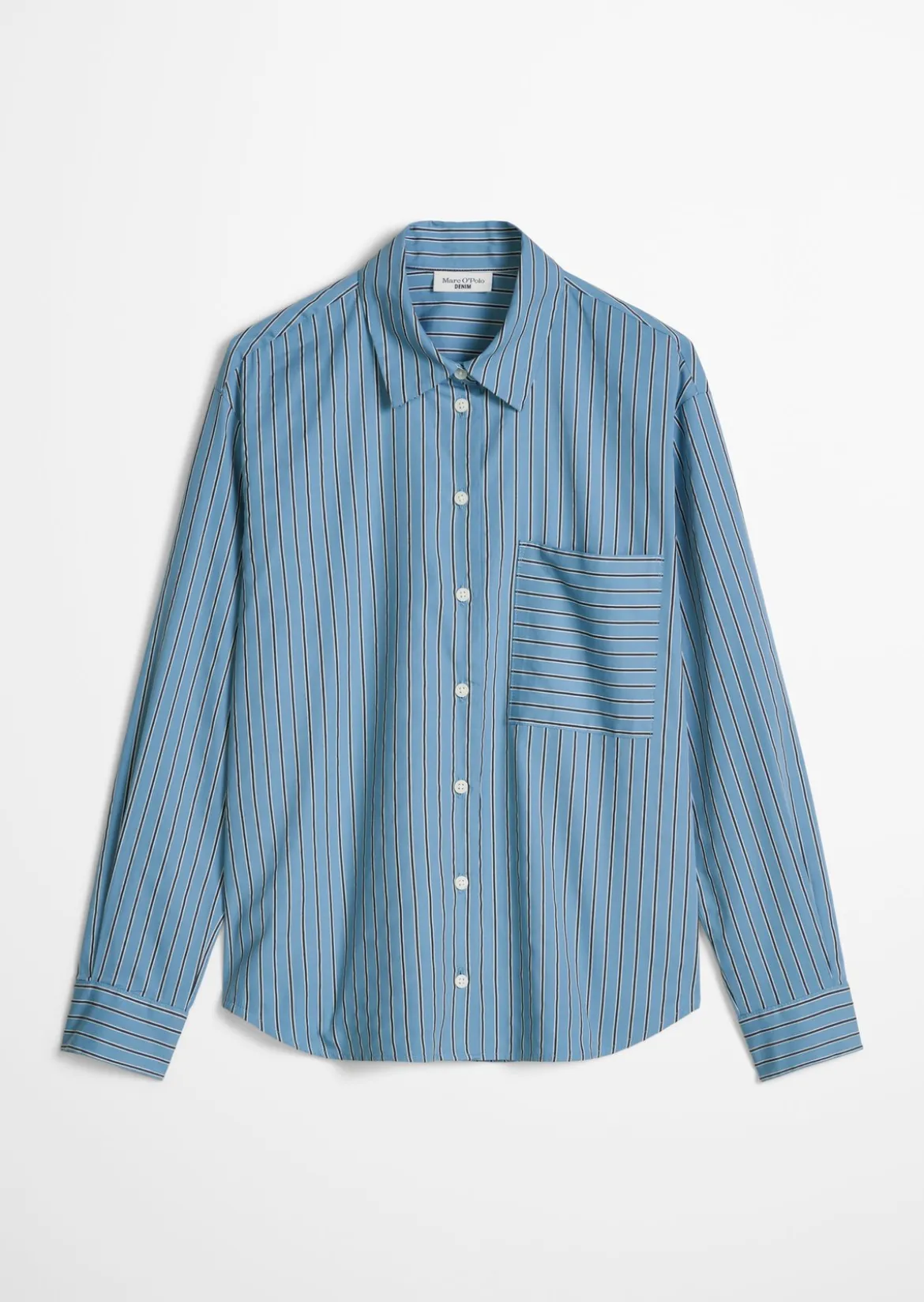 Streifenbluse regular aus Organic Cotton Lyocell-Mix