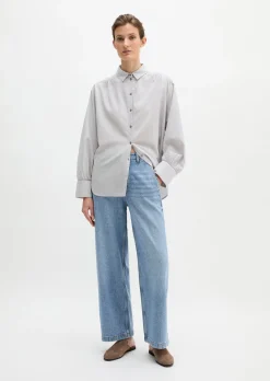 Streifen-Bluse relaxed aus Organic-Cotton-Viskose-Mix