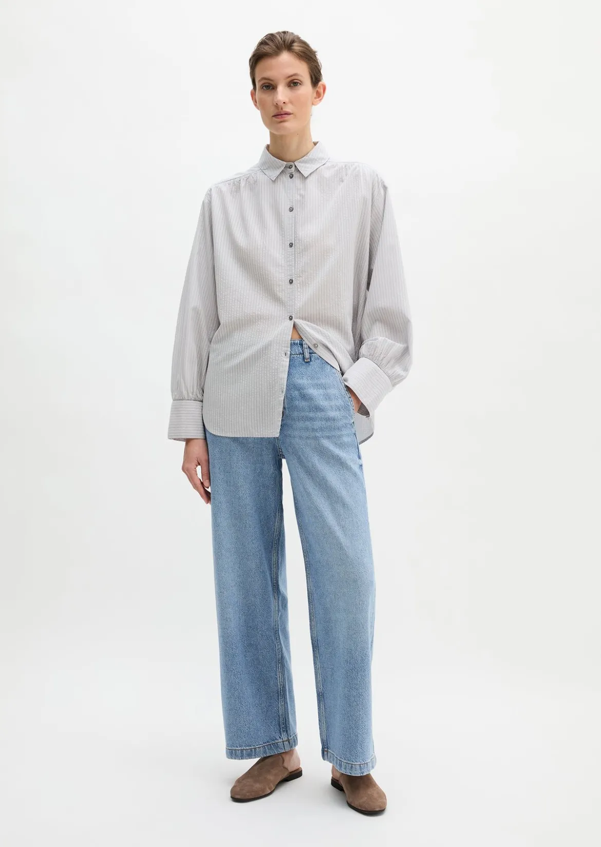 Streifen-Bluse relaxed aus Organic-Cotton-Viskose-Mix