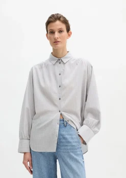 Streifen-Bluse relaxed aus Organic-Cotton-Viskose-Mix