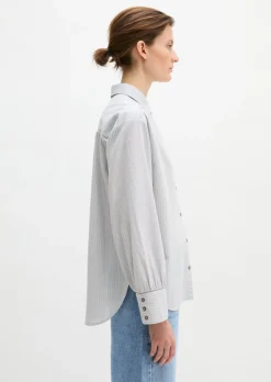 Streifen-Bluse relaxed aus Organic-Cotton-Viskose-Mix