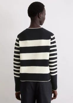 Streifen-Pullover regular aus flauschiger Lambswool
