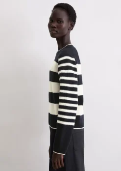 Streifen-Pullover regular aus flauschiger Lambswool