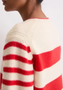 Streifen-Pullover regular aus flauschiger Lambswool